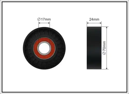 обтящна ролка, пистов ремък CAFFARO 500681