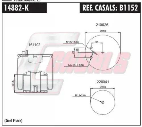 маншон, въздушно окачване CASALS B1152