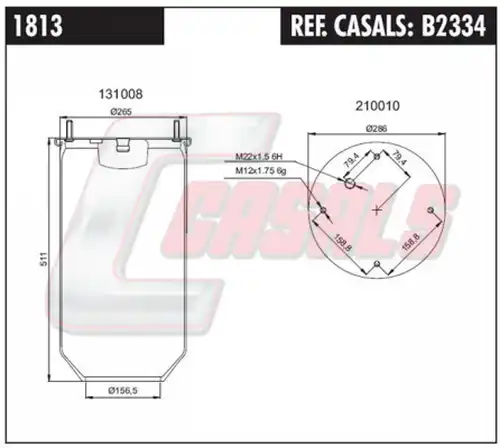 маншон, въздушно окачване CASALS B2334