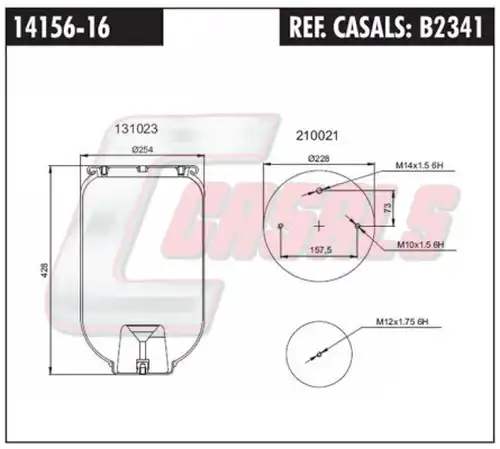 маншон, въздушно окачване CASALS B2341