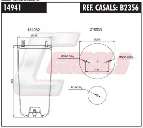 маншон, въздушно окачване CASALS B2356