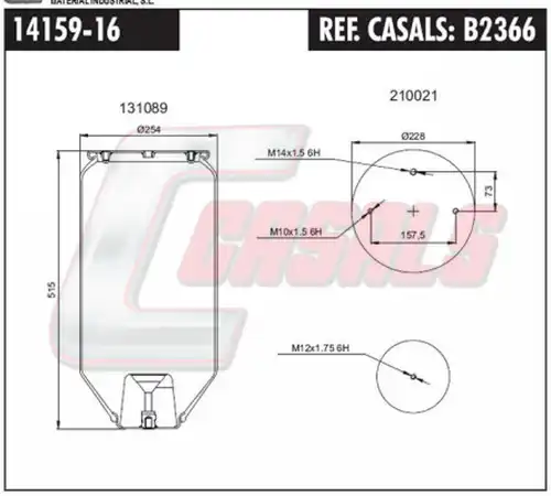 маншон, въздушно окачване CASALS B2366