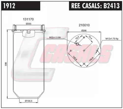 маншон, въздушно окачване CASALS B2413