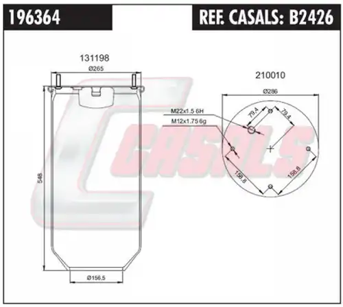 маншон, въздушно окачване CASALS B2426