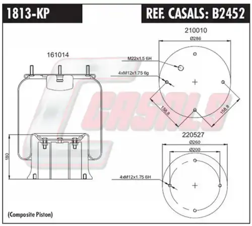 маншон, въздушно окачване CASALS B2452