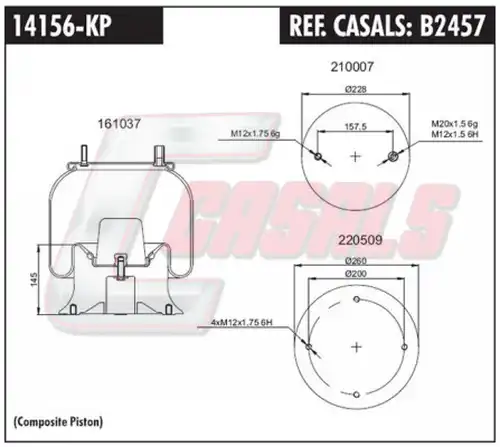 маншон, въздушно окачване CASALS B2457