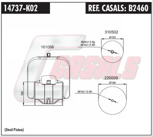 маншон, въздушно окачване CASALS B2460