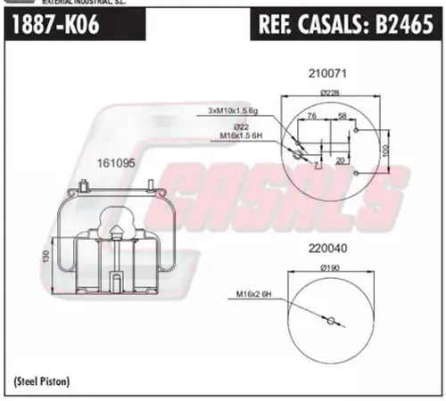 маншон, въздушно окачване CASALS B2465