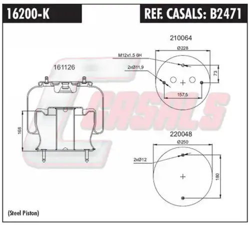 маншон, въздушно окачване CASALS B2471