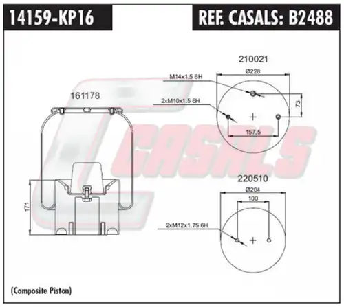 маншон, въздушно окачване CASALS B2488