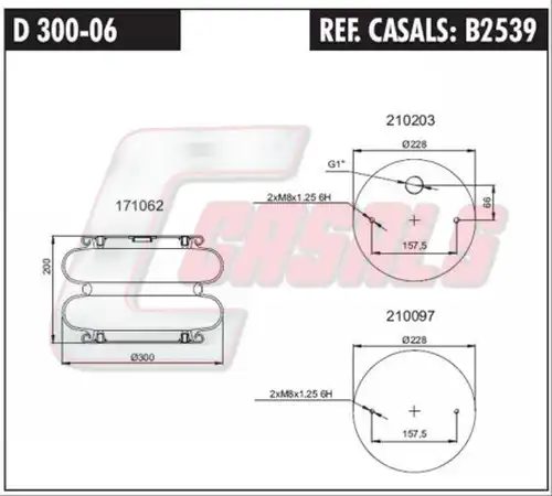 маншон, въздушно окачване CASALS B2539