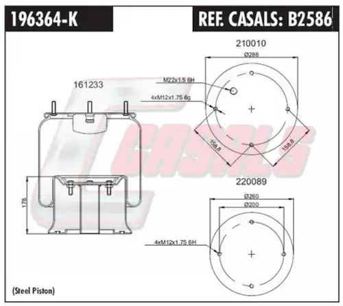 маншон, въздушно окачване CASALS B2586