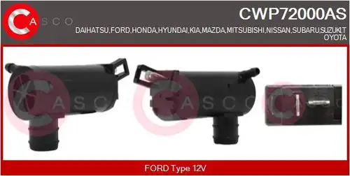 водна помпа за миещо устр., почистване на стъклата CASCO CWP72000AS