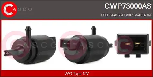 водна помпа за миещо устр., почистване на стъклата CASCO CWP73000AS