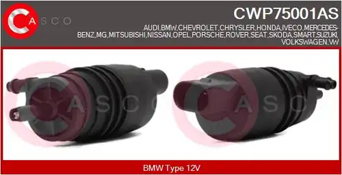 водна помпа за миещо устр., почистване на стъклата CASCO CWP75001AS