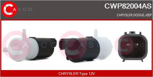 водна помпа за миещо устр., почистване на стъклата CASCO CWP82004AS