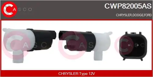 водна помпа за миещо устр., почистване на стъклата CASCO CWP82005AS