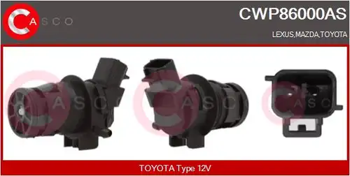 водна помпа за миещо устр., почистване на стъклата CASCO CWP86000AS