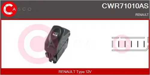 ключ(бутон), стъклоповдигане CASCO CWR71010AS