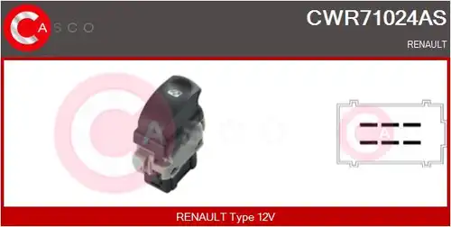 ключ(бутон), стъклоповдигане CASCO CWR71024AS