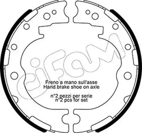 комплект спирачна челюст, ръчна спирачка CIFAM 153-637