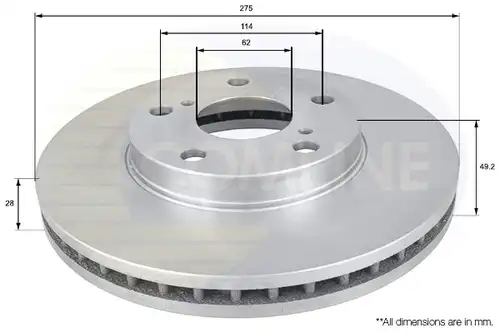 спирачен диск COMLINE ADC0145V