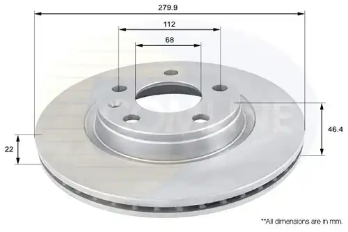 спирачен диск COMLINE ADC1412V