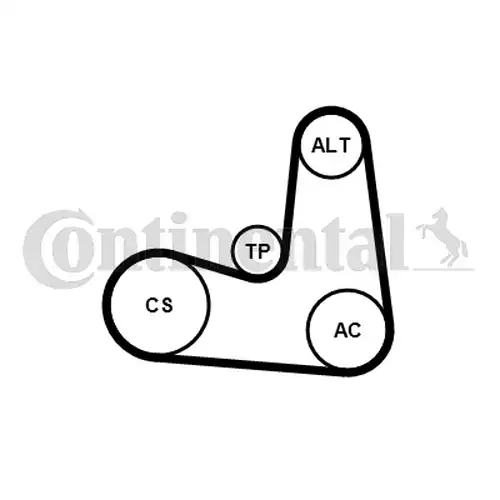 комплект пистов ремък CONTINENTAL CTAM 6PK1180K5