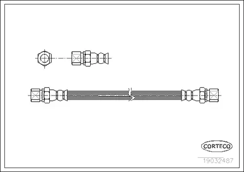 спирачен маркуч CORTECO 19032487