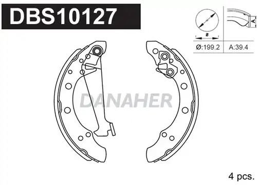 комплект спирачна челюст DANAHER DBS10127