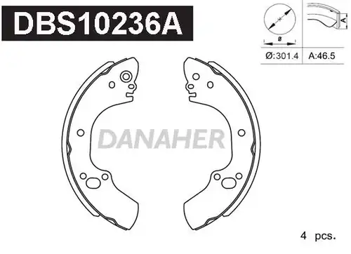 комплект спирачна челюст DANAHER DBS10236A