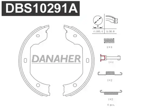 комплект спирачна челюст, ръчна спирачка DANAHER DBS10291A