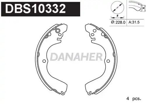 комплект спирачна челюст DANAHER DBS10332