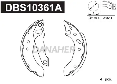 комплект спирачна челюст DANAHER DBS10361A