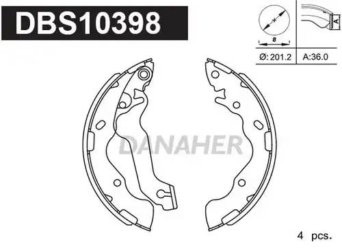 комплект спирачна челюст DANAHER DBS10398