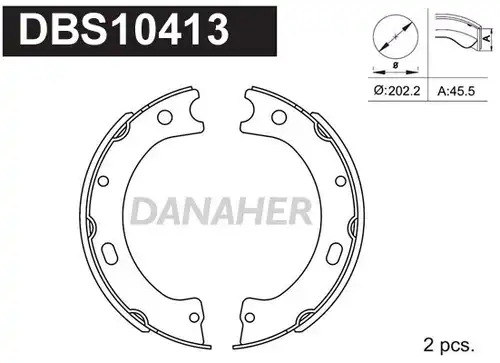 комплект спирачна челюст, ръчна спирачка DANAHER DBS10413