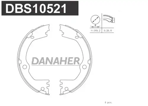 комплект спирачна челюст, ръчна спирачка DANAHER DBS10521