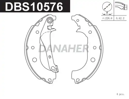 комплект спирачна челюст DANAHER DBS10576