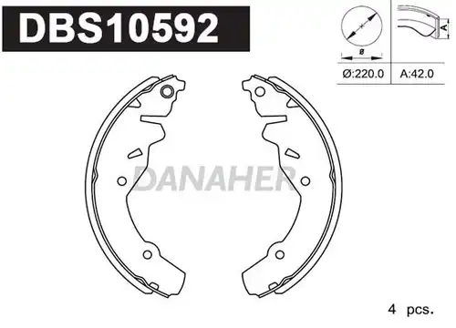 комплект спирачна челюст DANAHER DBS10592