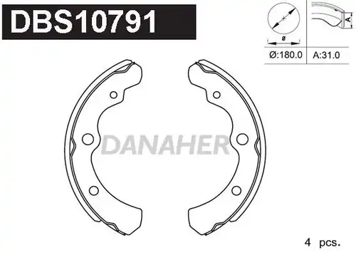 комплект спирачна челюст DANAHER DBS10791