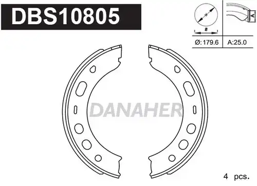 комплект спирачна челюст, ръчна спирачка DANAHER DBS10805