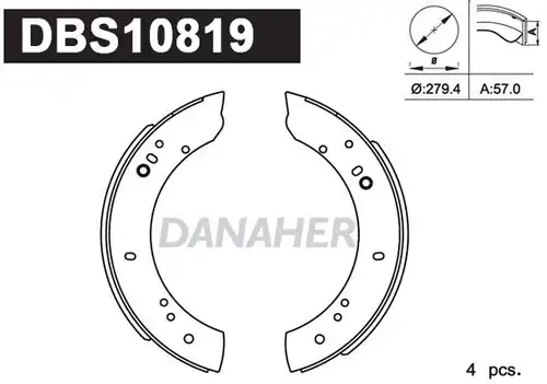 комплект спирачна челюст DANAHER DBS10819