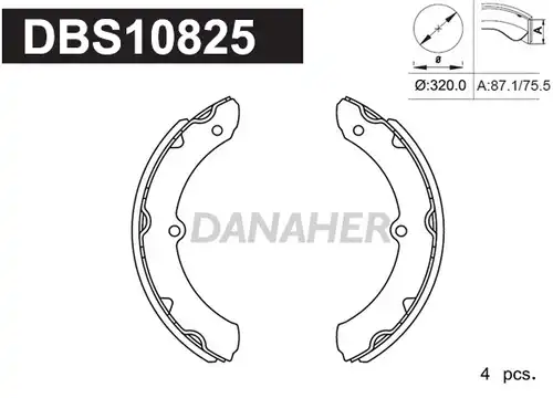 комплект спирачна челюст DANAHER DBS10825