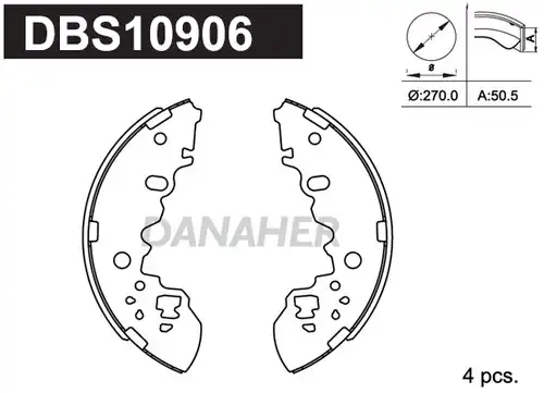 комплект спирачна челюст DANAHER DBS10906