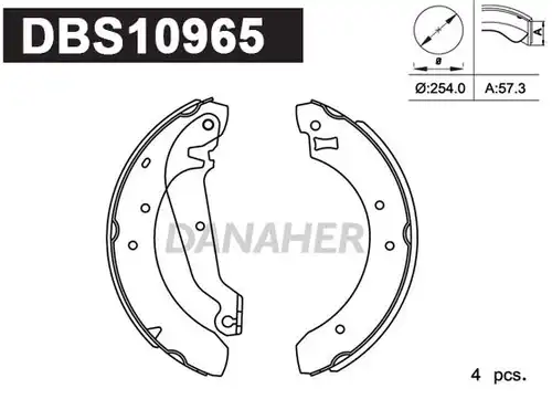 комплект спирачна челюст DANAHER DBS10965