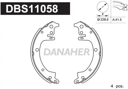 комплект спирачна челюст DANAHER DBS11058