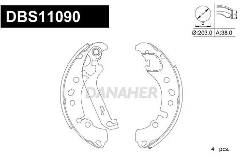 комплект спирачна челюст DANAHER DBS11090