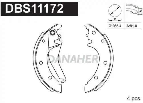 комплект спирачна челюст DANAHER DBS11172