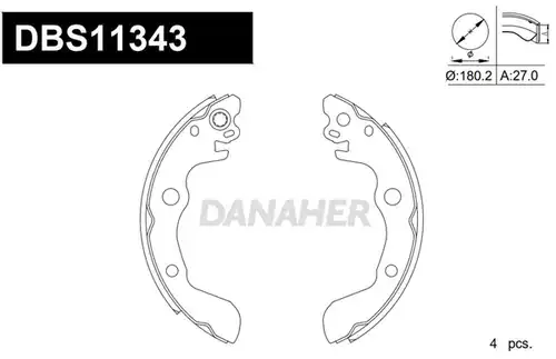 комплект спирачна челюст DANAHER DBS11343