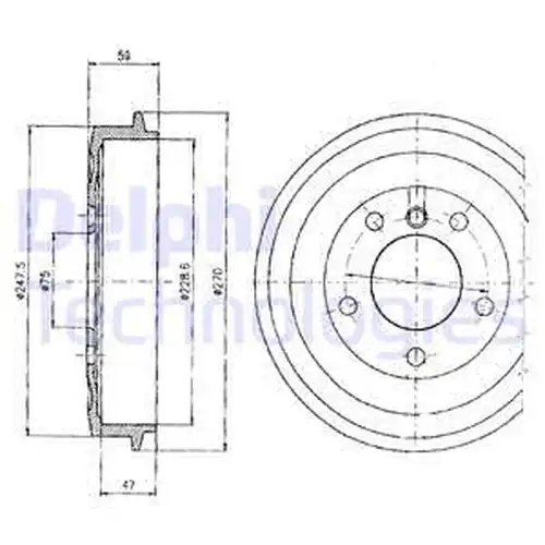 спирачен барабан DELPHI BF275